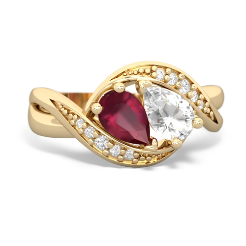 ruby-white topaz keepsake curls ring