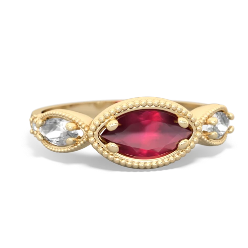 ruby-white topaz milgrain marquise ring