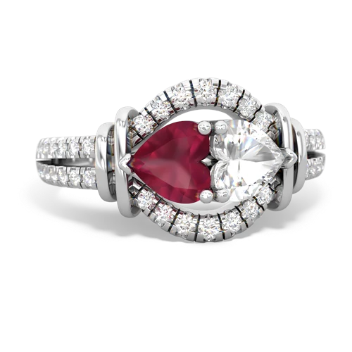 ruby-white topaz pave keepsake ring