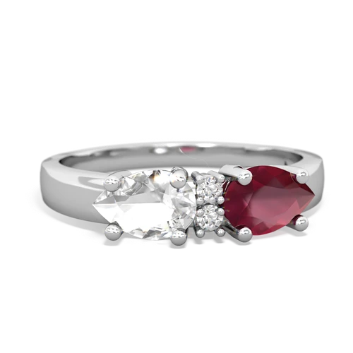 ruby-white topaz timeless ring