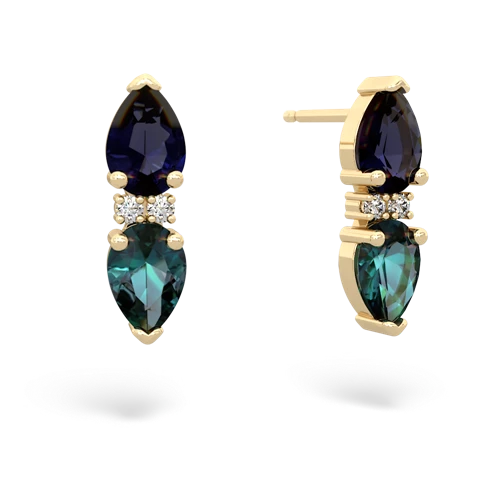 sapphire-alexandrite bowtie earrings