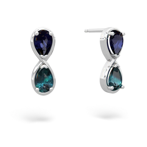 sapphire-alexandrite infinity earrings