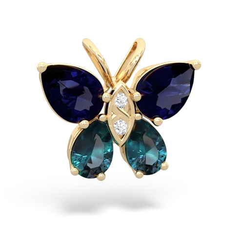 sapphire-alexandrite butterfly pendant