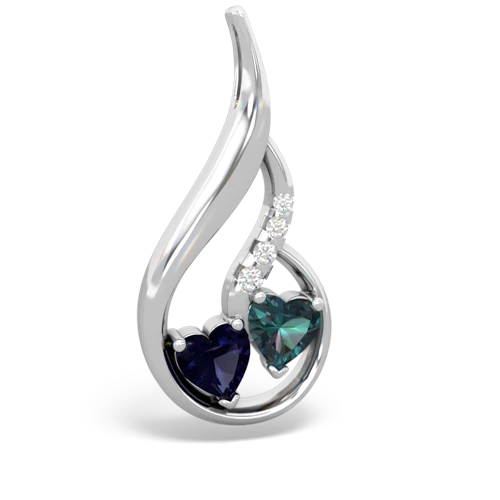 sapphire-alexandrite keepsake swirl pendant