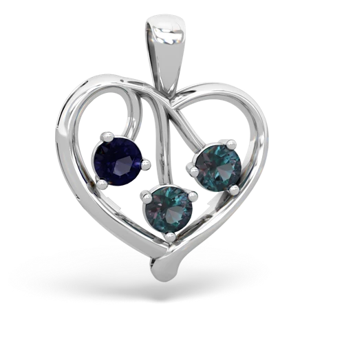 sapphire-alexandrite love heart pendant