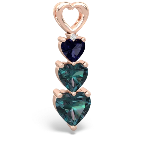 sapphire-alexandrite three stone pendant