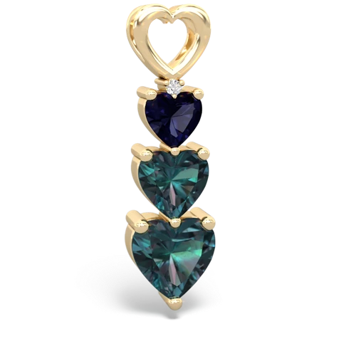 Sapphire Genuine Sapphire with Lab Created Alexandrite and Lab Created Alexandrite Past Present Future pendant Pendant