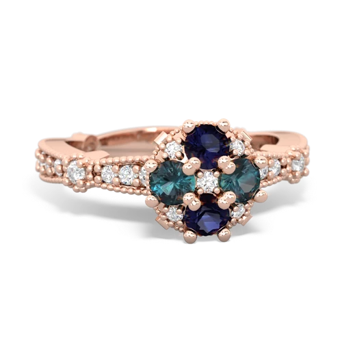 sapphire-alexandrite art deco engagement ring