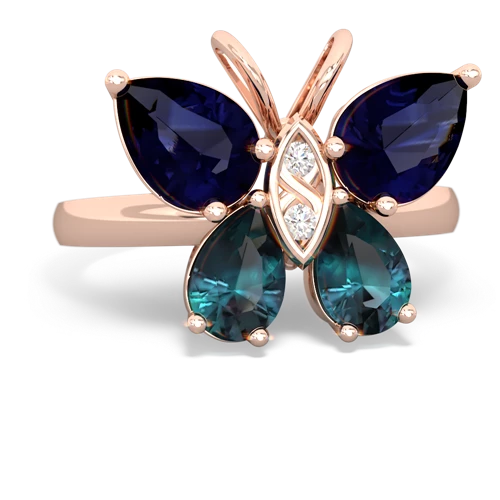 sapphire-alexandrite butterfly ring