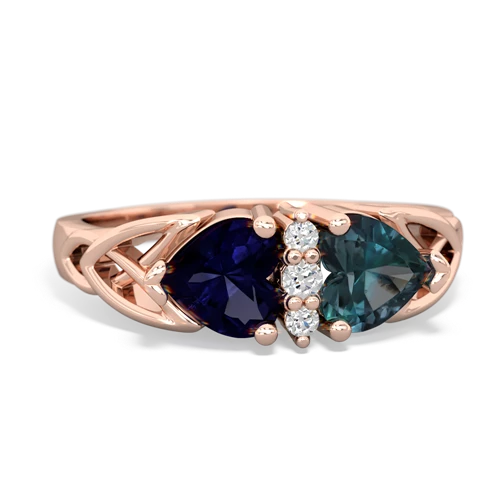 sapphire-alexandrite celtic ring