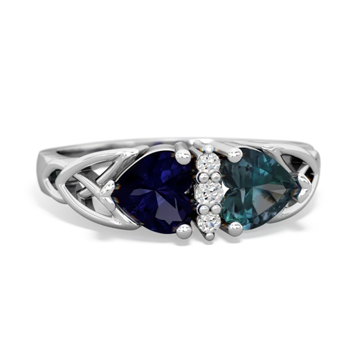 sapphire-alexandrite celtic ring