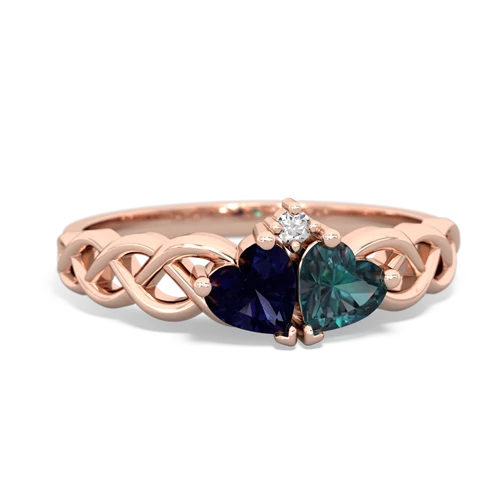 sapphire-alexandrite celtic braid ring