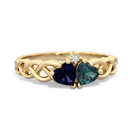 sapphire-alexandrite celtic braid ring