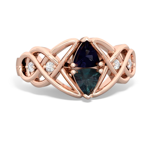 sapphire-alexandrite celtic knot ring