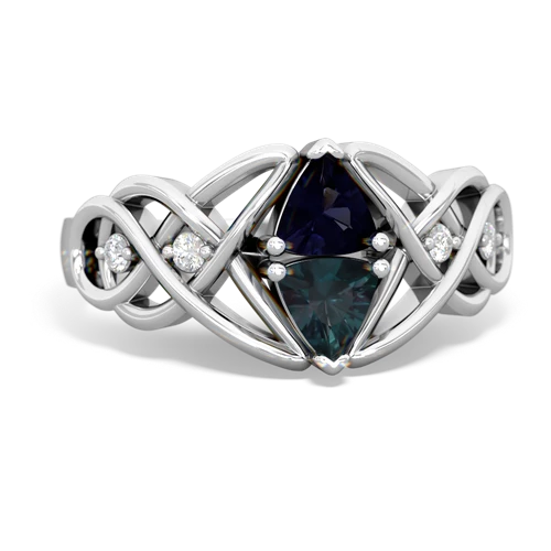 sapphire-alexandrite celtic knot ring