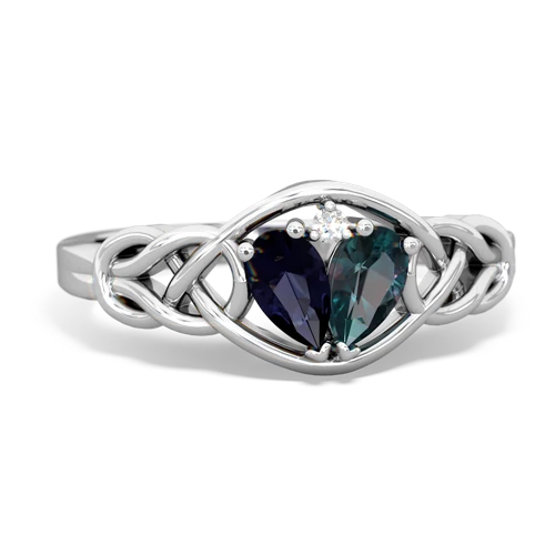 sapphire-alexandrite celtic knot ring