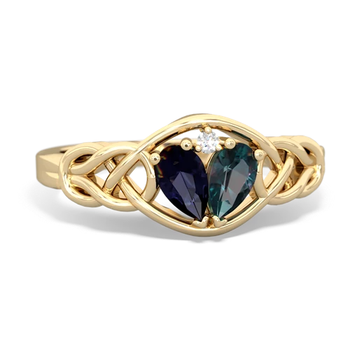 sapphire-alexandrite celtic knot ring