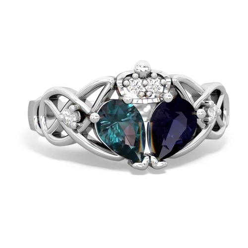 sapphire-alexandrite claddagh ring