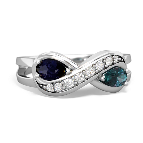 sapphire-alexandrite diamond infinity ring