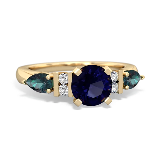 Sapphire Genuine Sapphire with Lab Created Alexandrite and Lab Created Alexandrite Engagement ring Ring