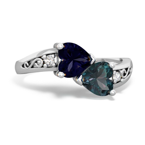 sapphire-alexandrite filligree ring