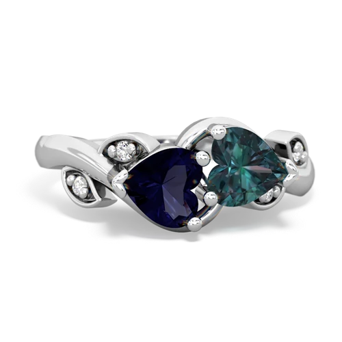 sapphire-alexandrite floral keepsake ring