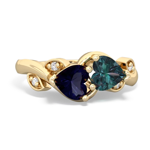 sapphire-alexandrite floral keepsake ring