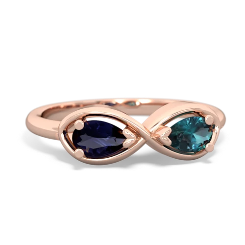 sapphire-alexandrite infinity ring