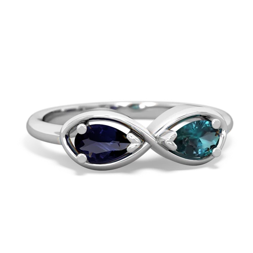 sapphire-alexandrite infinity ring