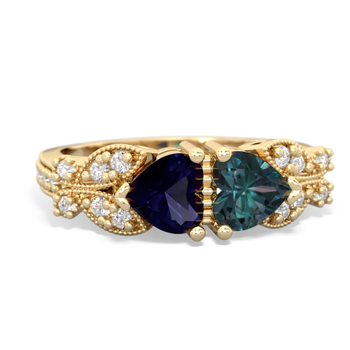 sapphire-alexandrite keepsake butterfly ring