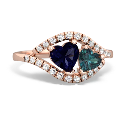 sapphire-alexandrite mother child ring