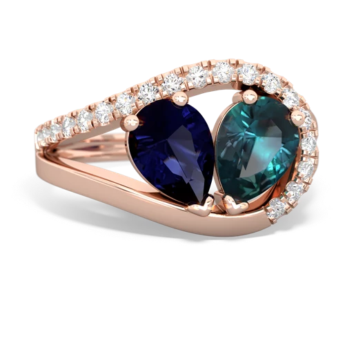 sapphire-alexandrite pave heart ring