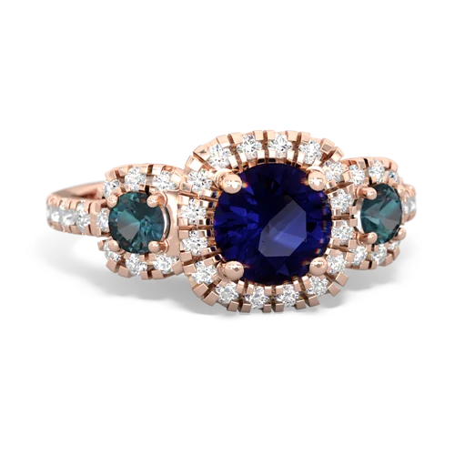 sapphire-alexandrite three stone regal ring