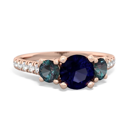 sapphire-alexandrite trellis pave ring