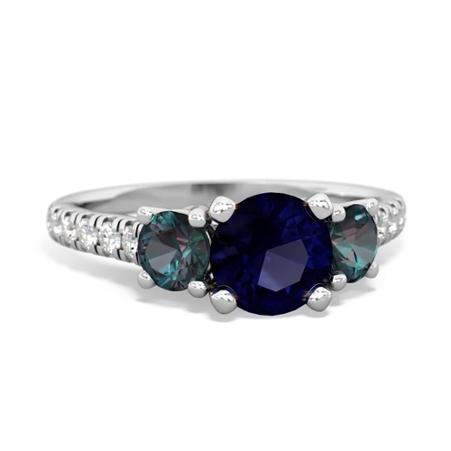 sapphire-alexandrite trellis pave ring