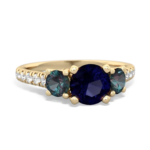 sapphire-alexandrite trellis pave ring