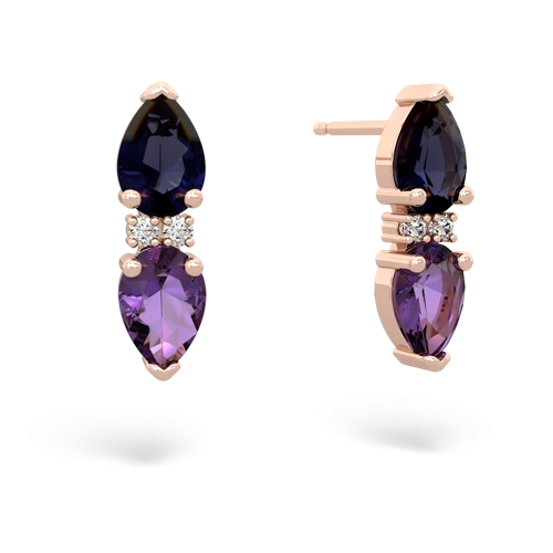 sapphire-amethyst bowtie earrings