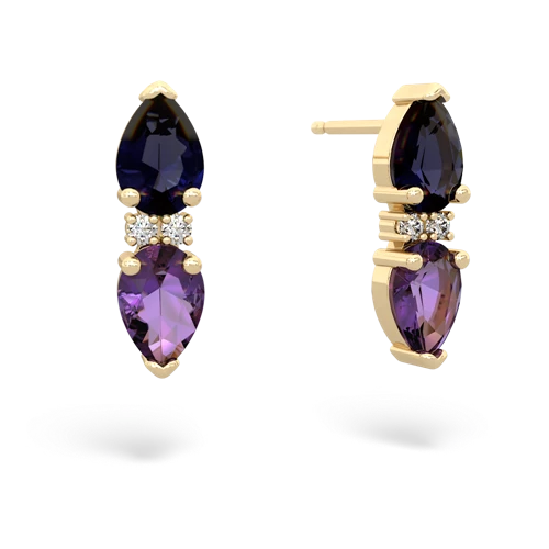 sapphire-amethyst bowtie earrings