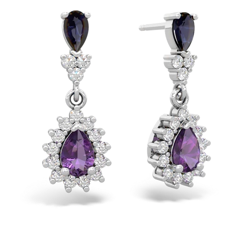 sapphire-amethyst dangle earrings