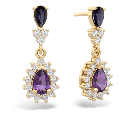 sapphire-amethyst dangle earrings