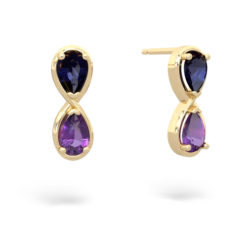 sapphire-amethyst infinity earrings