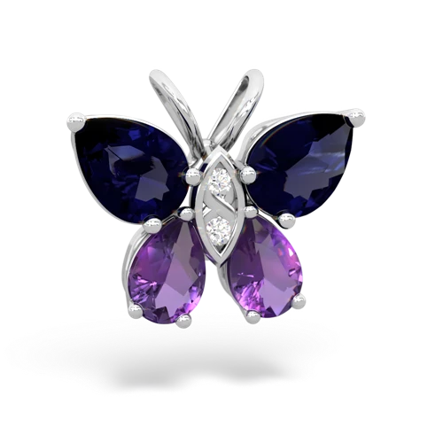 sapphire-amethyst butterfly pendant