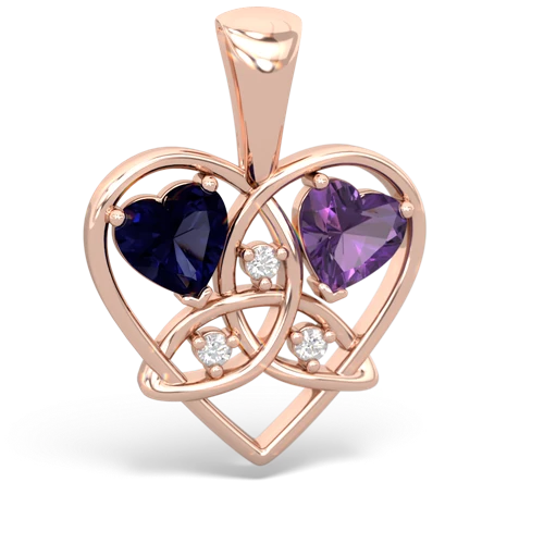 sapphire-amethyst celtic heart pendant