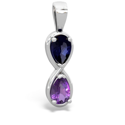Sapphire Genuine Sapphire with Genuine Amethyst Infinity pendant Pendant