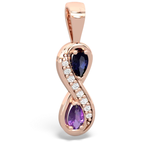 sapphire-amethyst keepsake infinity pendant