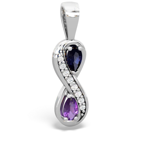 sapphire-amethyst keepsake infinity pendant