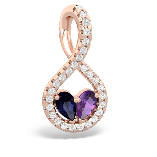 sapphire-amethyst pave twist pendant