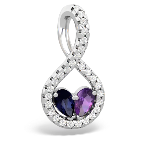 sapphire-amethyst pave twist pendant