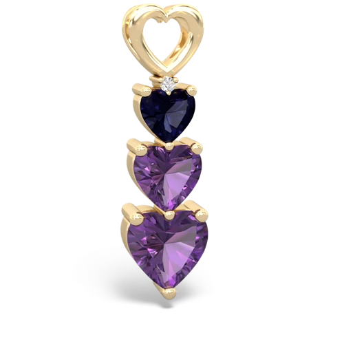 Genuine Sapphire with Genuine Amethyst and Genuine Opal Past Present Future pendant