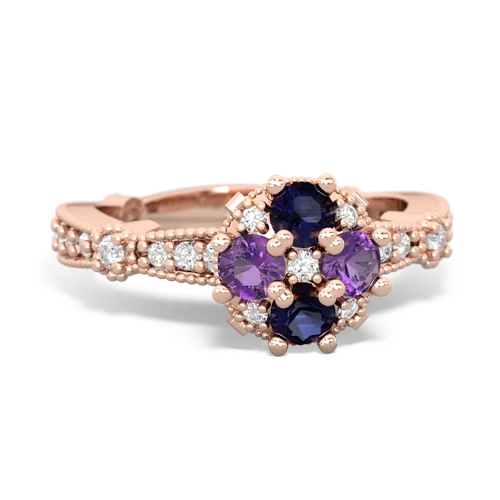 sapphire-amethyst art deco engagement ring